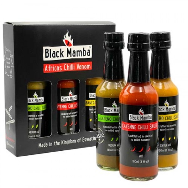 Black Mamba Africas Hot Saucen Geschenk-Set 3x180ml