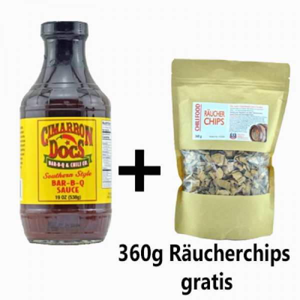 Cimarron Doc´s BBQ Sauce + Gratis Räucherchips