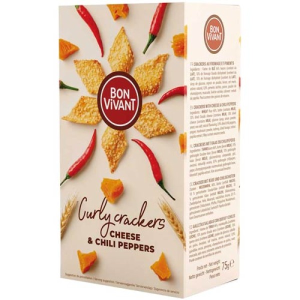 BON VIVANT - Crackers - gereiftem Gouda &amp; Chilischoten 75g