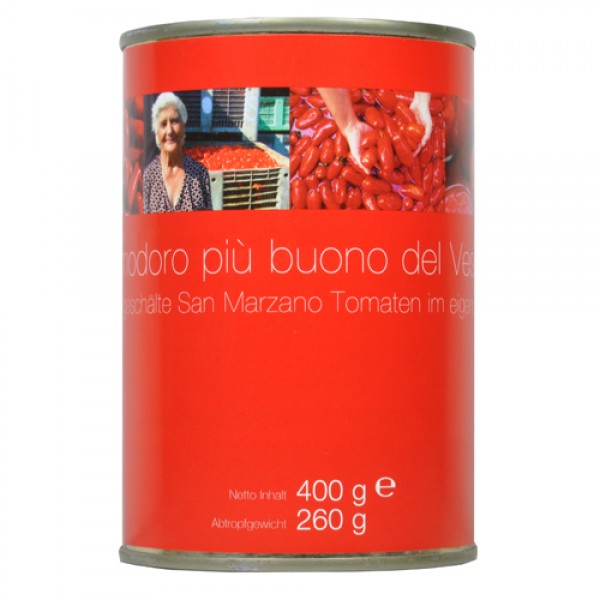 Ganze, geschälte San Marzano Tomaten